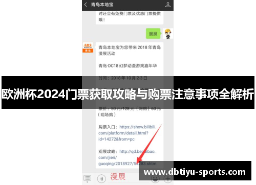 欧洲杯2024门票获取攻略与购票注意事项全解析